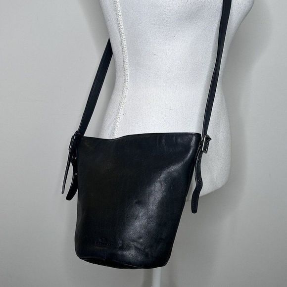 Vintage Coach Leather Legacy Bucket Bag Duffle Tote Black Soft Signature Lining - Picture 1 of 15